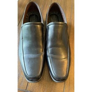 Perry Ellis Portfolio Jose Mens 12 Black Slip On Loafers Bicycle Toe Dress Shoes